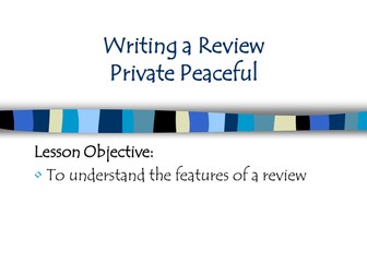 Private Peaceful- writing a review
