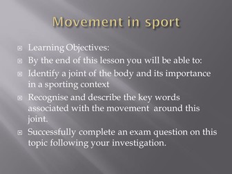 GCSE PE MOVEMENT TEST