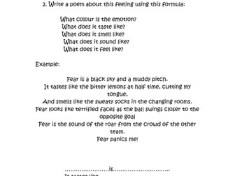 Emotional poetry- writing frame