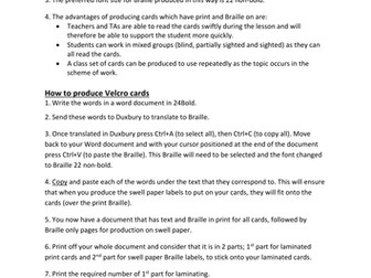 How to make Print and Braille Activity Cards