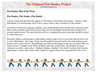 Flat Stanley, Flat Stanley, Flat Stanley