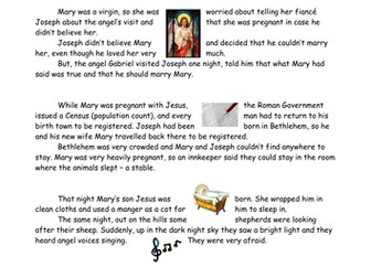 The Story of Christmas - sequencing activity