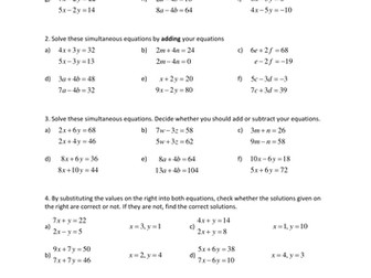 KS4 Maths Introducing Simultaneous Equations
