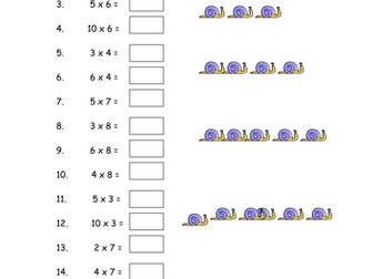 Time to Practise 2s, 3s, 4s, 5s, 6s and 10s