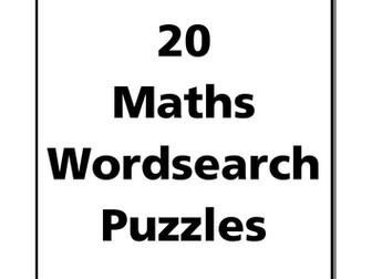 20 Mathematical Keywords Wordsearches