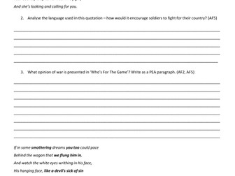 Reading assessment - 'Dulce' + Who's For the Game?