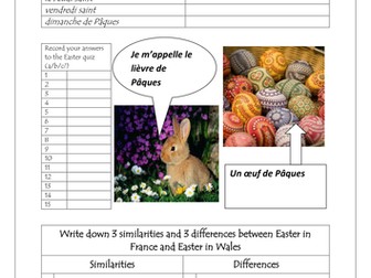 Easter in France worksheet
