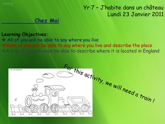 Le petit train pour dire où j'habite !