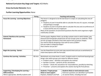 Area of polygons functional maths lesson plan