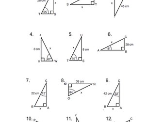 Sin Trigonometry Questions Sheet