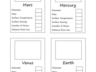 Planet Top Trump Fact Files