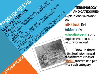 The Problem of Evil SOW