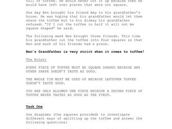 Maths Investigation - Toffee Tin
