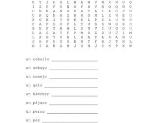 sopa de letras - animales