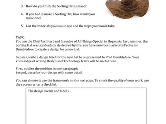 Design Brief for Harry Potter: Sorting Hat