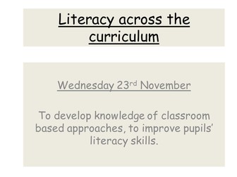 Literacy Across the Curriculum training