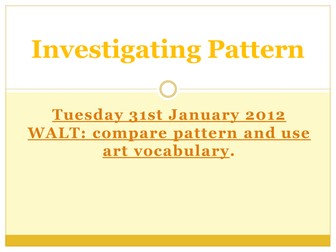 Cross curricular unit Victorians & patterns