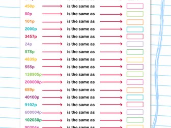 Convert pence into pounds