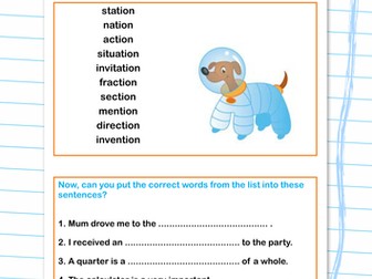 Practise -tion words