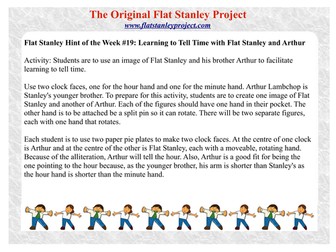 Flat Stanley tells time