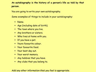 Autobiography writing