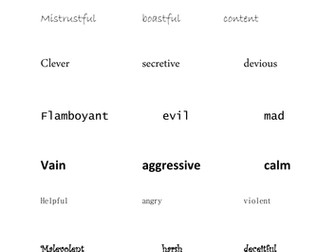 Creating characters in a story