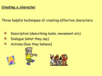 Creating a character in a story