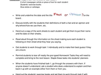 Fact or Opinion  - a multi-sensory lesson