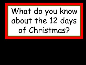 Rewriting the Twelve Days of Christmas