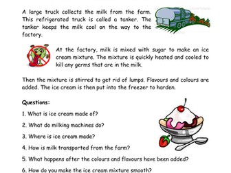 Reading Comprehension - Making Ice Cream