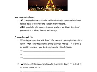 'In Paris with You' by Fenton - Teaching Resources