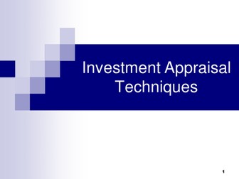 Investment Appraisal Techniques