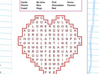 Valentine's Day wordsearch