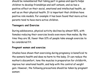 Healthy Eating and Exercise