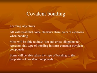 Covalent bonding