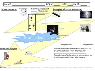 Static Electricity Worksheet