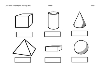 3D shape colour and label