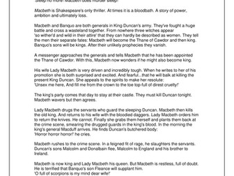 Macbeth Schools' Synopsis 