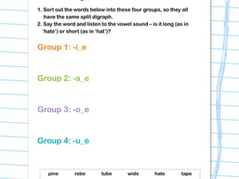 Words that have split digraphs
