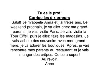 corrige les dix erreurs