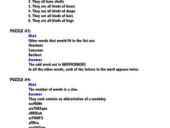 English Word Puzzles