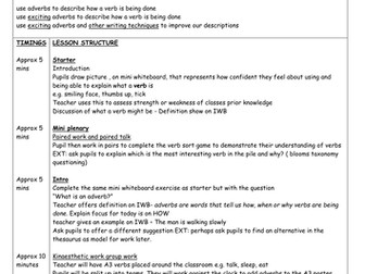 outstanding english lesson SEN adverb -lesson plan