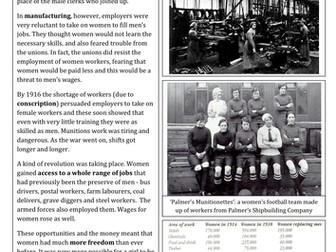 The impact of WWI on women