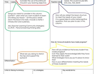 Lesson Plan blank templates