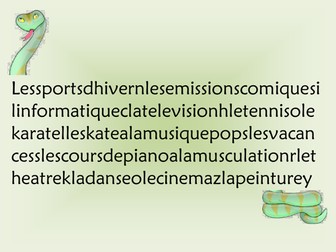 Word snake starter template