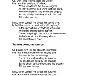 Seasons song - 'Seasons come Seasons Go'