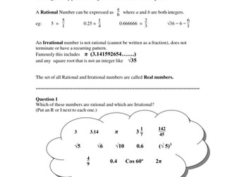 Rational & Irrational Numbers