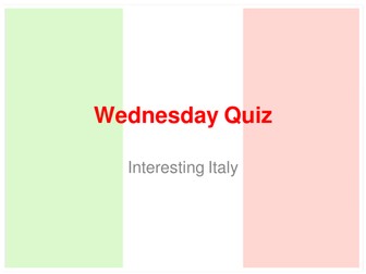 Cross Curricular Quiz - Italian Job