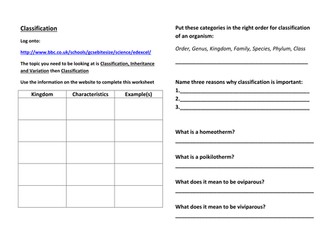 Classification revision aid