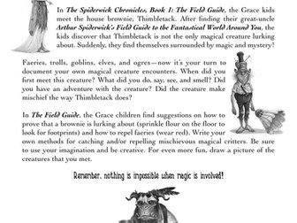 Writing tasks to use with ' Spiderwick'